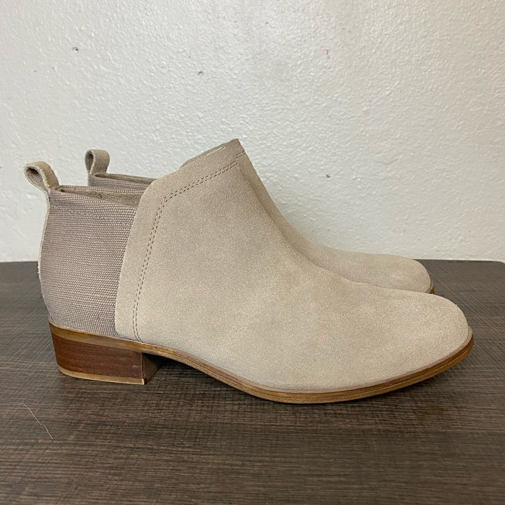 TOMS Womens Suade Canvas Tan Botties Boots Size 9W